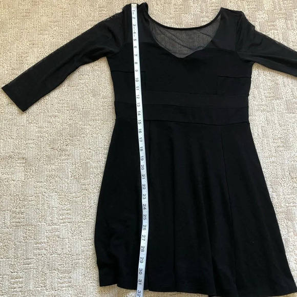 H&M Black Sheer Sleeve Dress  Sz L - Picture 9 of 12